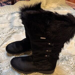 Tecnica Black Fur-Trimmed Winter Boots